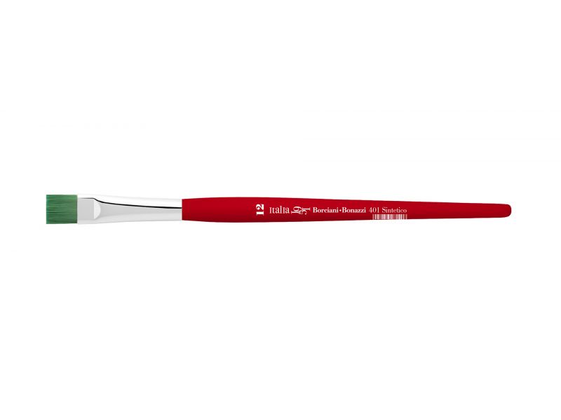Flat brush Synthetic green, short handle series 401