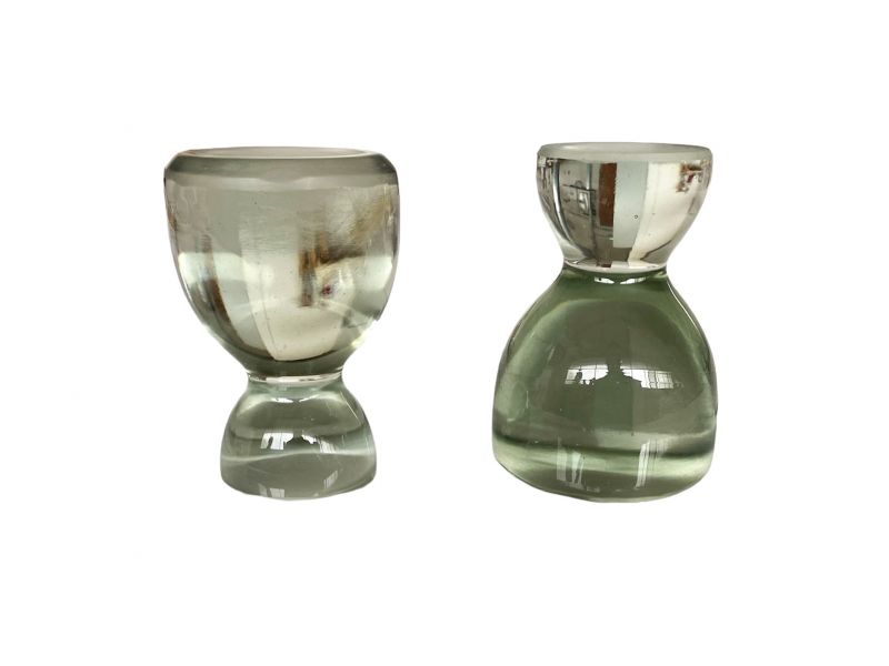 Glasstel, Hhe 9 cm, zwei Durchmesser (4,5 cm/6 cm) - Zharov