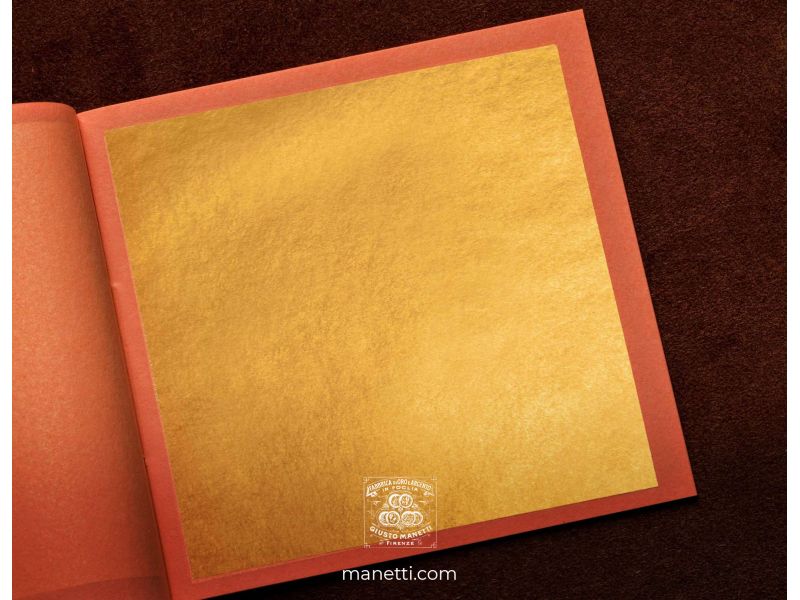 Libreto pan de oro, 25 hojas amarillo 23 3/4 kt, Calidad ICON GOLD, espesor 15