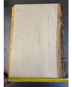 Pieza nico de madera maciza de tilo con corteza, para pirograbado,  25x33 cm