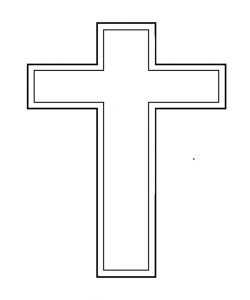 Croix Simple, avec cadre creuse, enduite