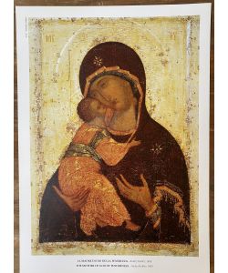 Stampa icona Madre di Dio della Tenerezza di Rublev 22,5x32 cm