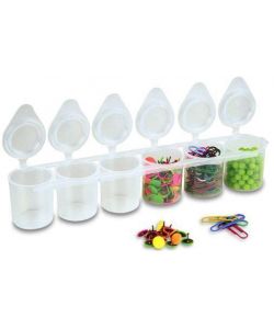 Plastic containers to 6 tubs of 25 ml.