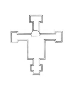 Croix Giunta Pisano S. Domenico, avec cadre creuse, aurole, enduite