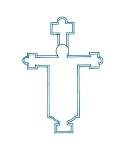 Croix di Sarzana, avec cadre creuse,aurole, clipeus, brute