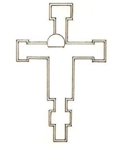 Croix Giunta Pisano di Pisa, avec cadre creuse, aurole, brute