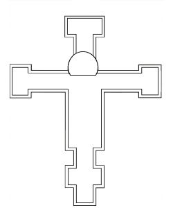 Croix Giunta Pisano S. Maria Angeli avec cadre creuse,aurole, brute