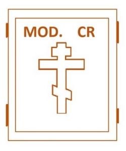 Tabla para icono modelo CR, cavada, con cuas, solo madera (en bruto)