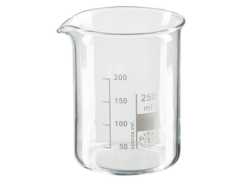 Becher in vetro borosilicato resistente al calore (forma bassa)