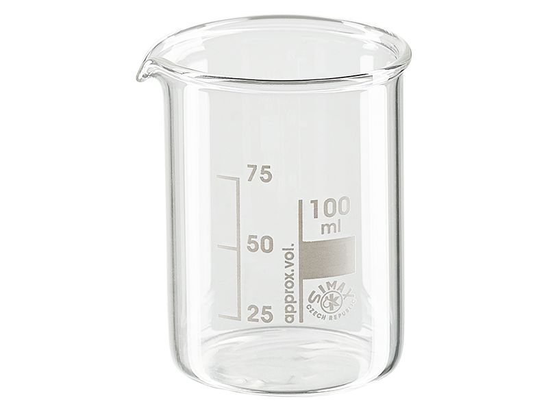 Becher in vetro borosilicato resistente al calore (forma bassa)