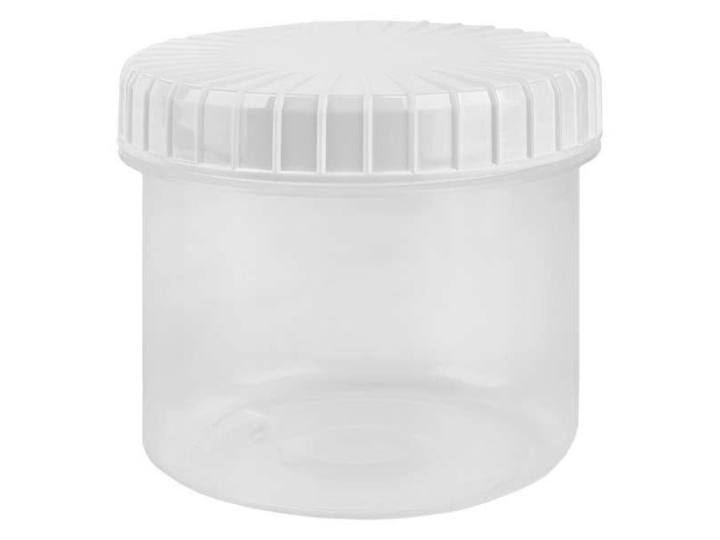 RCIPIENT EN PLASTIQUE, avec bouchon rainur  visser