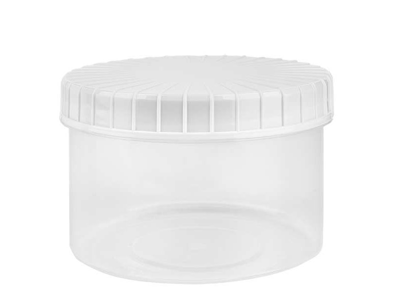 RCIPIENT EN PLASTIQUE, avec bouchon rainur  visser