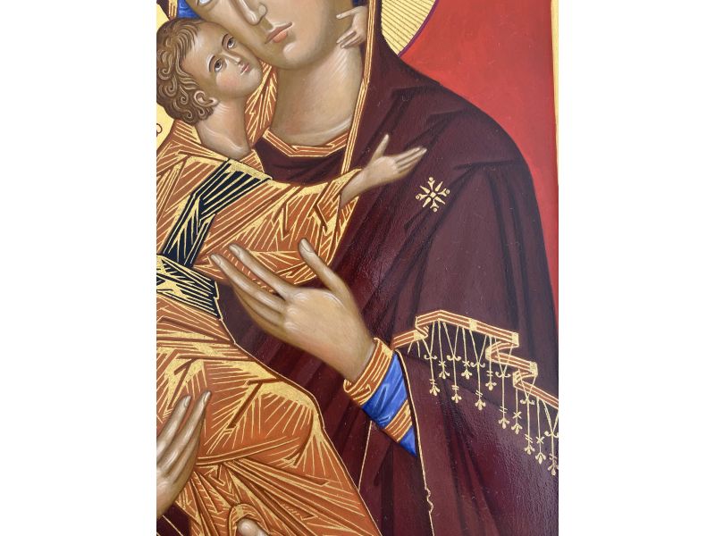 Icono, Madre de Dios de la Ternura Vladimir 25x35 cm