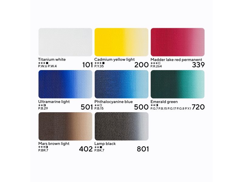 NEVSKAYA PALITRA Master Class SET COLORI AD OLIO, scatola in cartone 8 x 18 ml