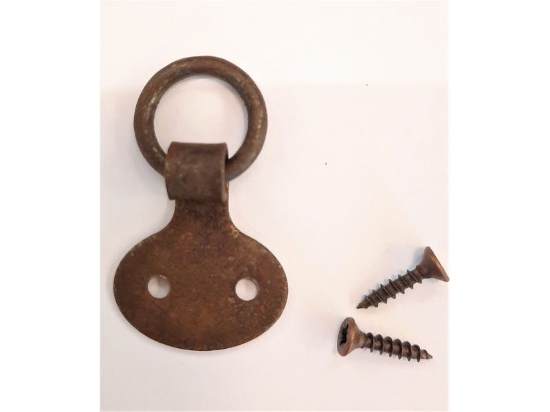 HOOK, CAMPANELLA, WITH SCREWS FOR FIXING, in aged iron