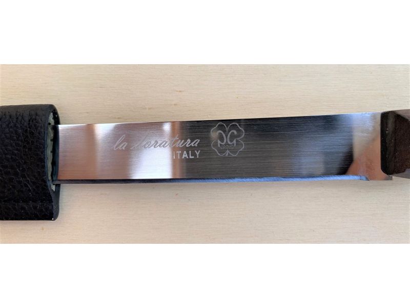 Medio cuchillo dorador con el caso de cuero, longitud 17,5 cm, de alta calidad PG
