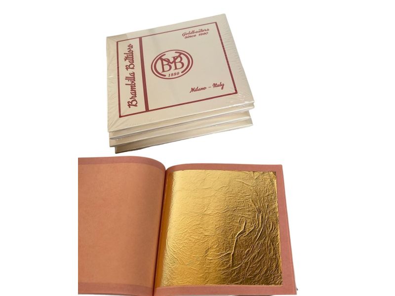 Libretto Foglia d'oro 25 fogli giallo 23 3/4 kt  Brambilla (Italia)