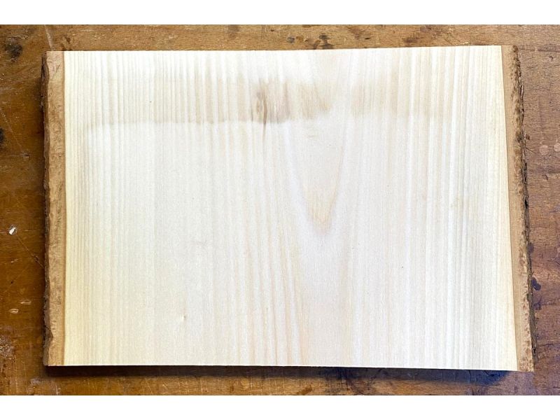 Pezzo unico in leassiccio di Tiglio, con corteccia, per pirografia, 25x17 cm