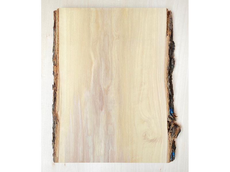 Unique piece in solid olive wood with chamfers and bark  26x35 cm