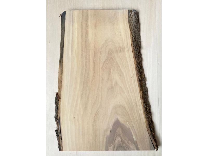 Unique piece in solid olive wood with chamfers and bark 28x45 cm