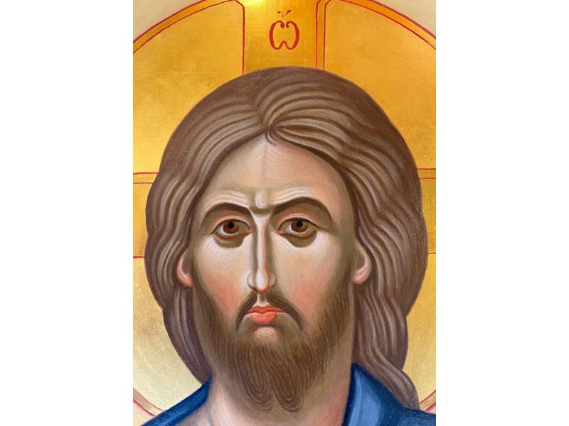 Visage du Christ de Vatopedi, 20x26 cm, berceau