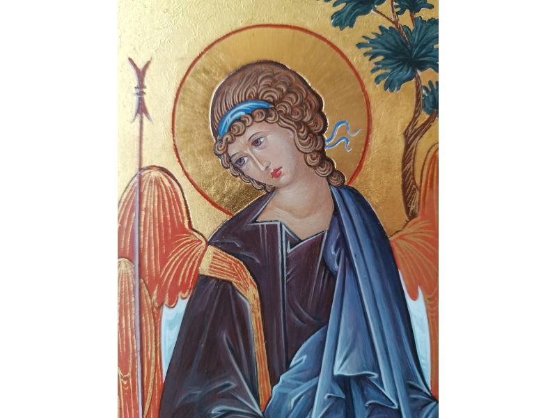 Holy Trinity icon, 29x39 cm, with arch, smooth