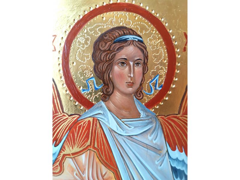 Guardian Angel icon, 21x42 cm, with cradle