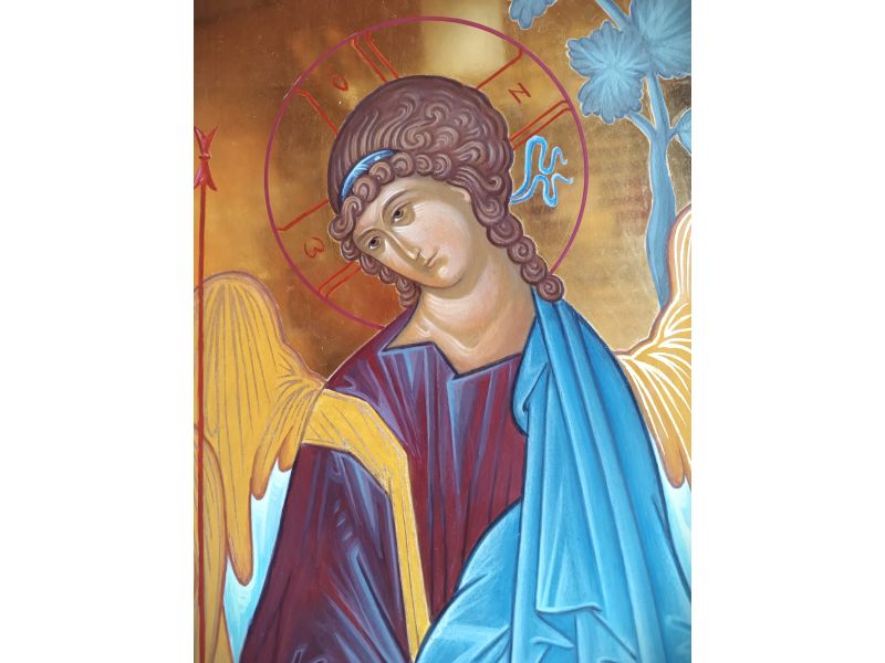 Holy Trinity icon, 63.5x80 cm, with cradle