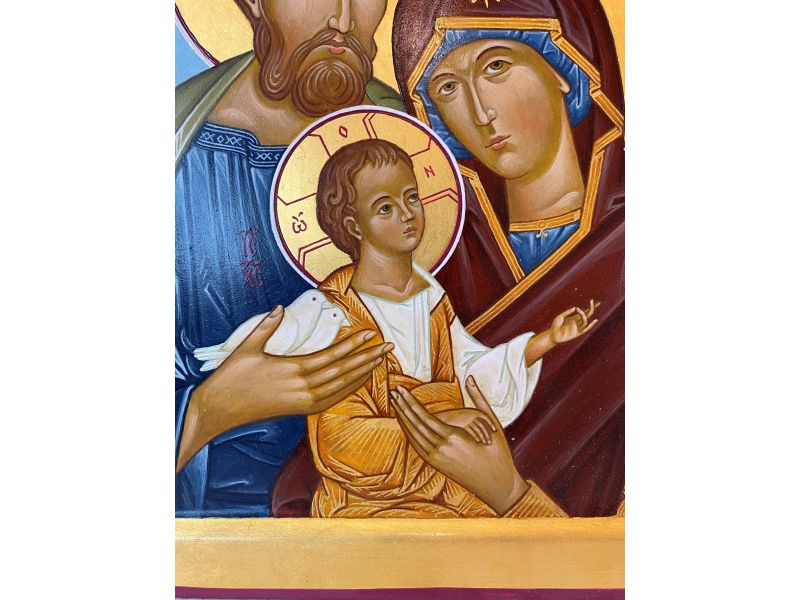Icona Santa Famiglia,  25x25 cm