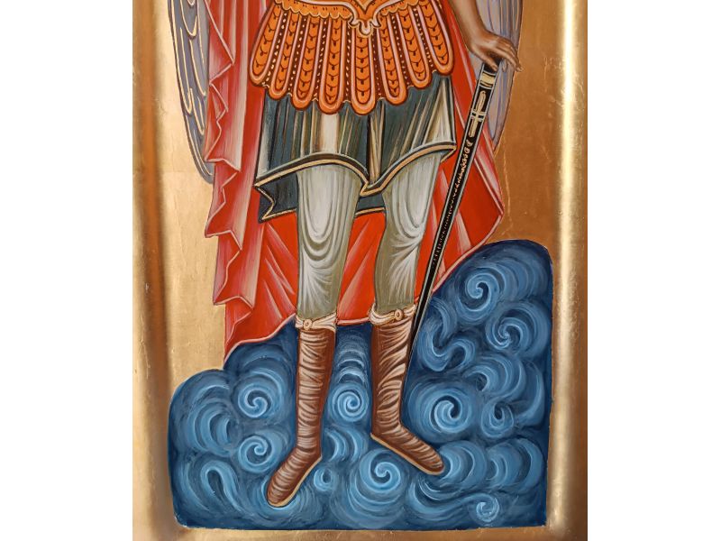 Archangel Michael icon, 21x42 cm, with cradle