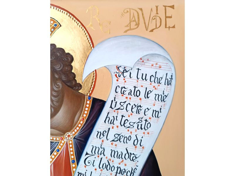 Icono del rey David, 31x46 cm, con cuna