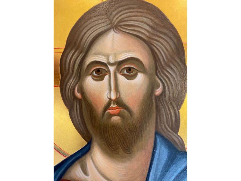 Face of Christ by Vatopedi, 20x26 cm, cradle