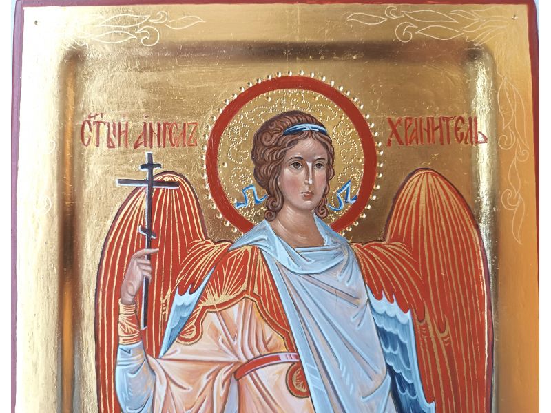 Guardian Angel icon, 21x42 cm, with cradle