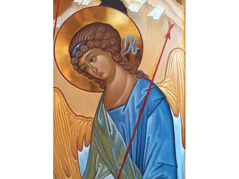 Holy Trinity icon, 63.5x80 cm, with cradle