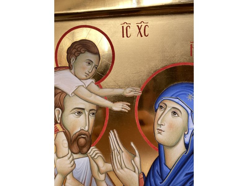 Icono pintado Sagrada Familia 30x35 cm