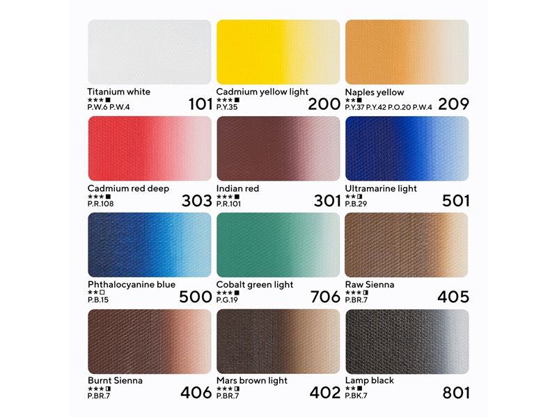 NEVSKAYA PALITRA Master Class SET COLORI AD OLIO, scatola in cartone 12 x 18 ml