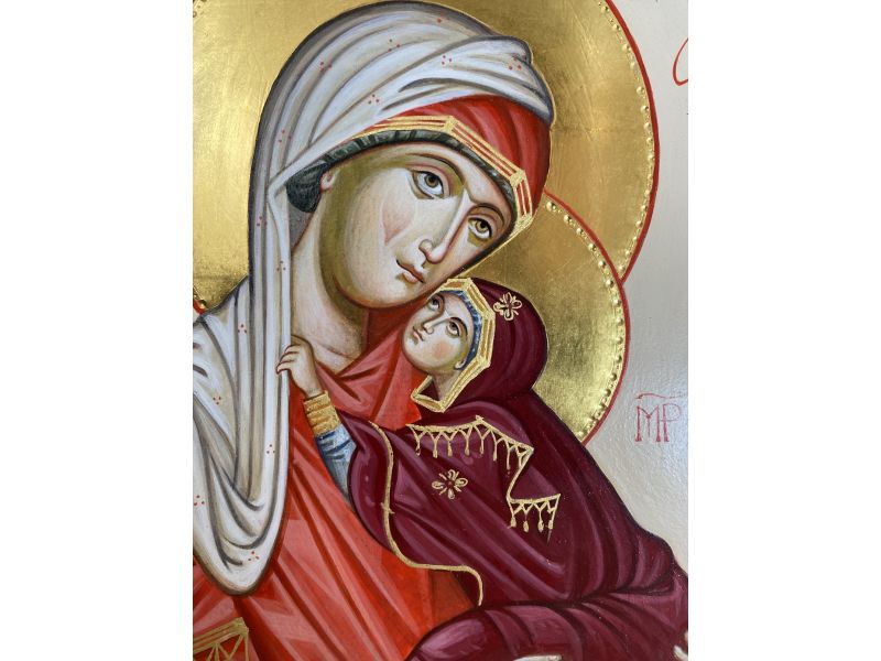 Icona dipinta, Sant'Anna con Maria 24x32 cm
