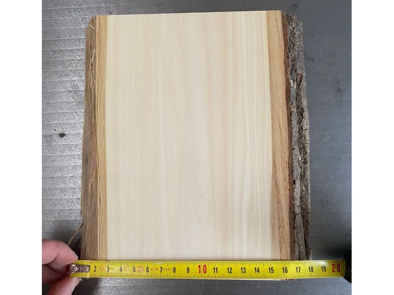 Pieza nico de madera maciza de tilo con corteza, para pirograbado, 17x20 cm