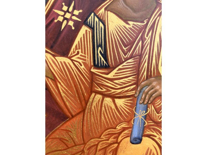 Icona Madre di Dio Hodighitria con cornice 40x30 cm dipinta Romania
