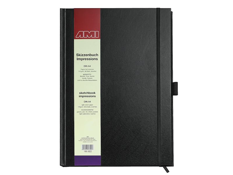Sketch paper album, A4 110 g / m2, hardcover, elastic and bookmark