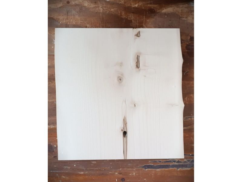 Pieza nica en madera maciza de arce, para pirograbado, 29x30 cm (con agujero)
