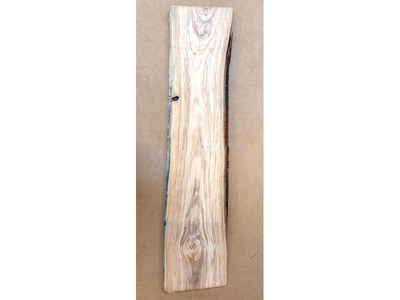 Pezzo unico in legno massiccio di ciliegio, larghezza 18 cm, altezza 90 cm, CON NODO e FORI TARLO