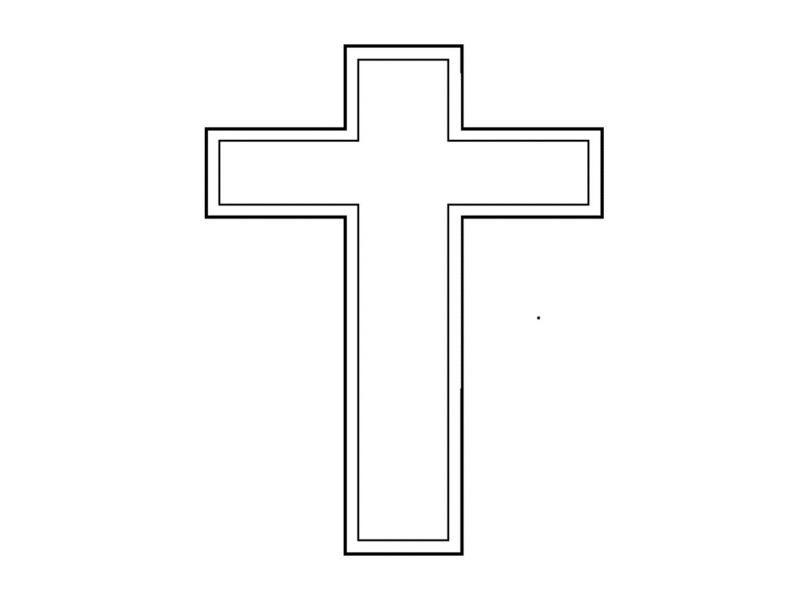 Croix Simple, avec cadre creuse, brute