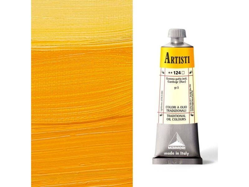 Couleur � l'huile, Maimeri Artisti 60 ml. Imitation de gomme gutta.