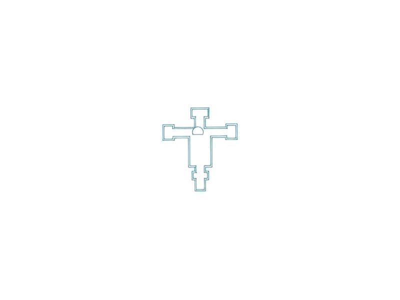 Croix di Figline, avec cadre creuse, aurole, enduite