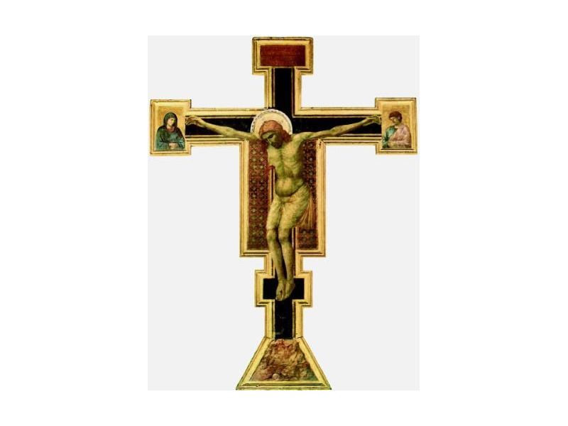 Kreuz Giotto S. Maria Novella, geschnitzter brett, mit Halo, mit Kreide