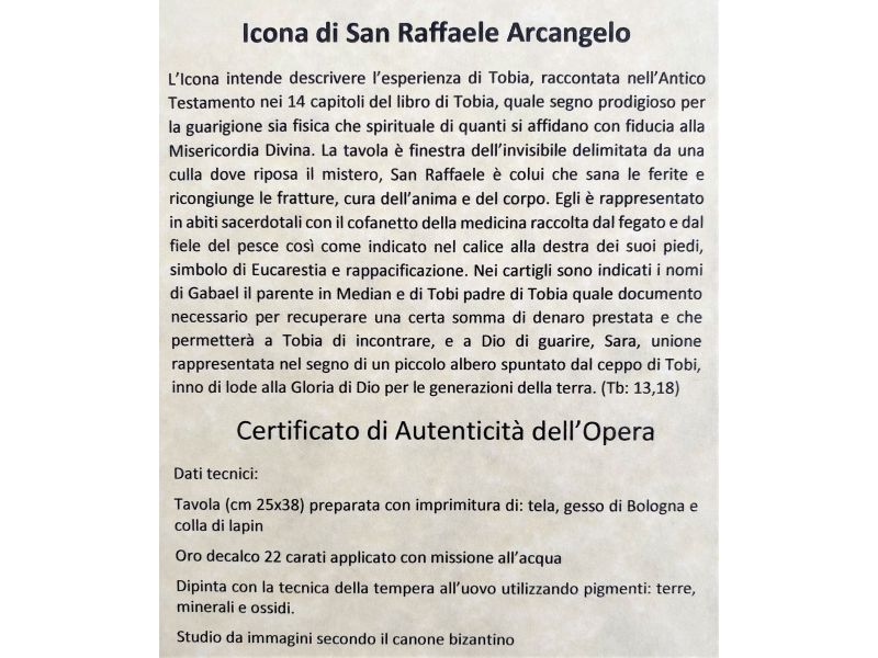 Archangel Raphael Icon 25x38 cm, painted