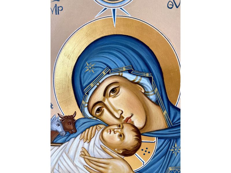 Icon of the Nativity, Virgin Mary with baby Jesus 18x24 cm