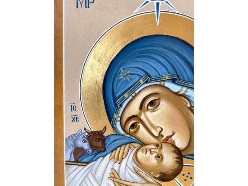 Icon of the Nativity, Virgin Mary with baby Jesus 18x24 cm