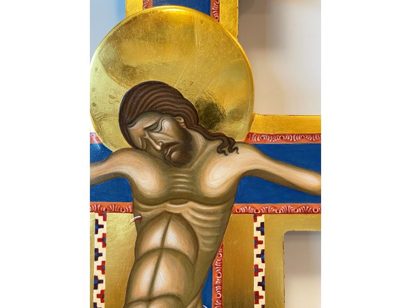 Kruzifixmodell Giunta Pisano von Santa Maria degli Angeli, h. 58 cm bemalt